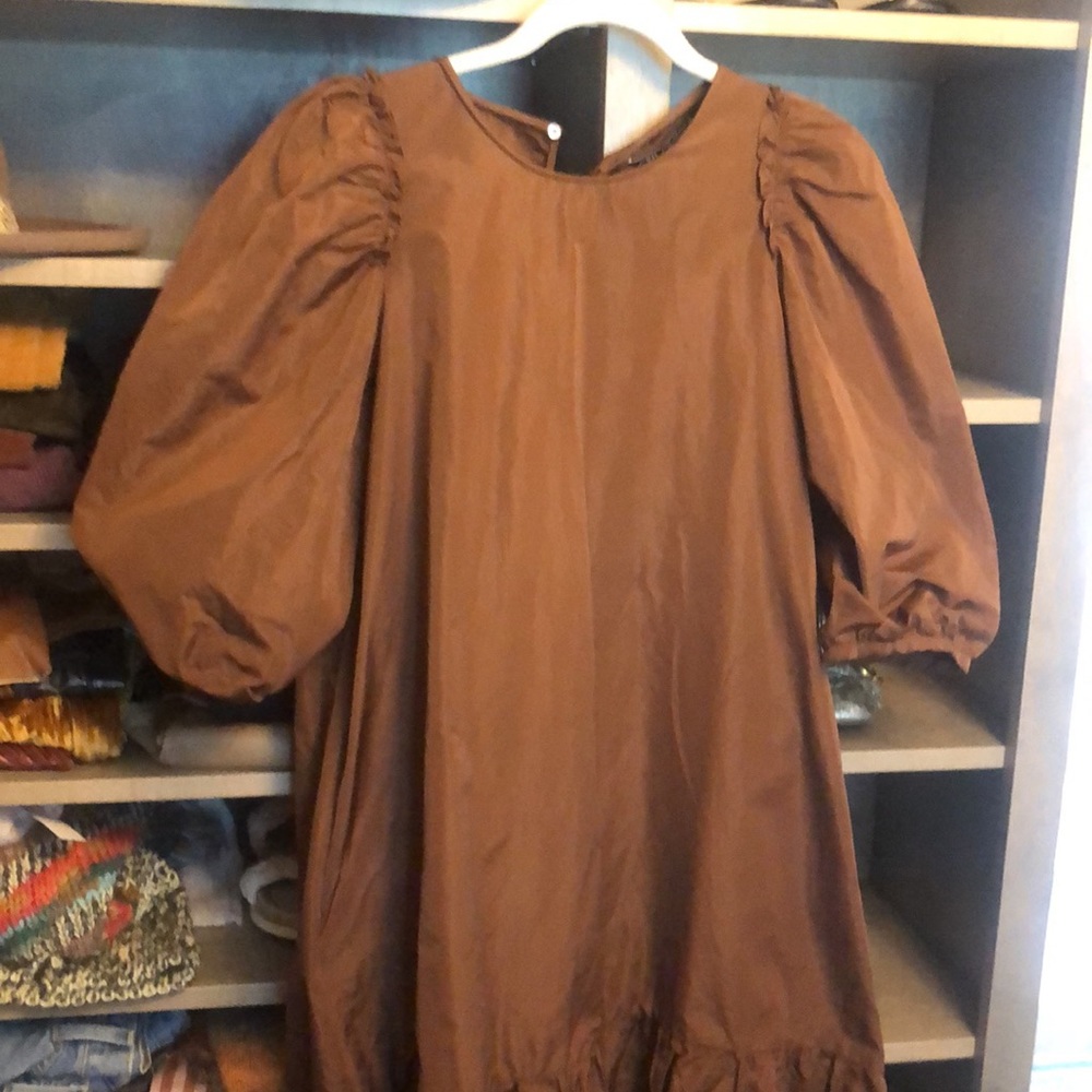 Zara puff sleeve midi dress - Picture 6 of 12